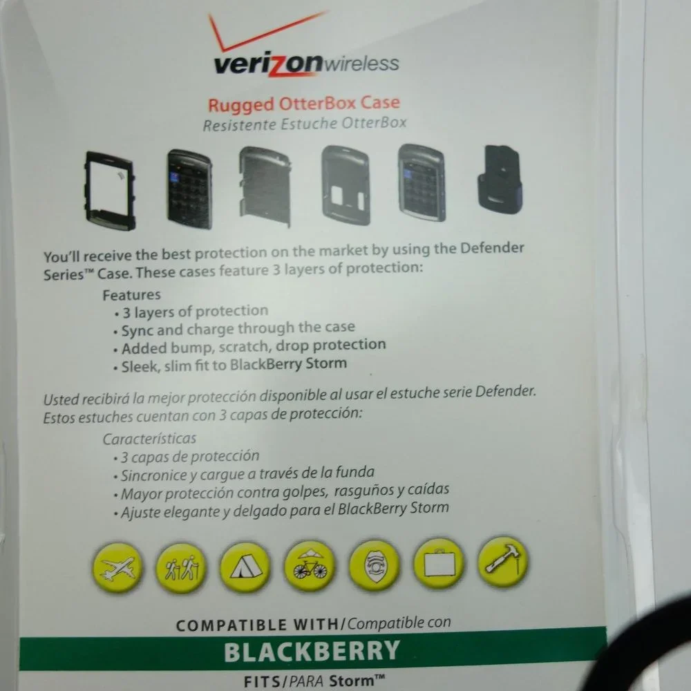 Verizon Rugged OtterBox Case for Blackberry Storm 3 Layers of‎ Protection